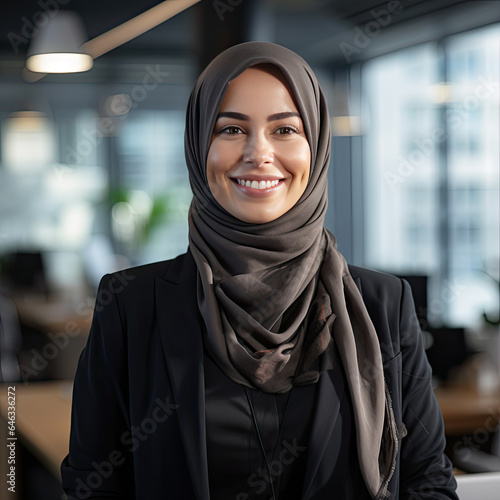 Cheerful Woman in Hijab Smiling Portrait © AzherJawed