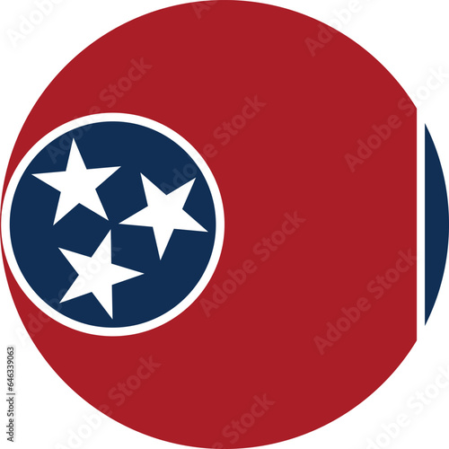 Circle badge flag of US federal state of Tennessee