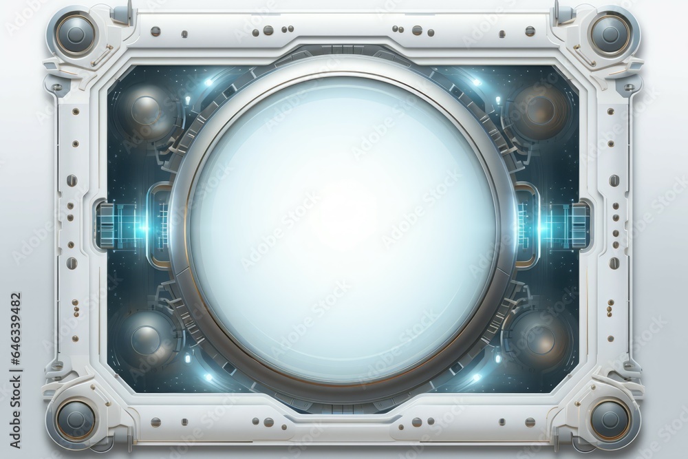 Fototapeta premium White empty frame avatar square. Generate Ai