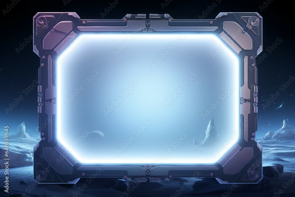 White empty frame avatar neon light. Generate Ai White empty frame avatar neon light. Generate Ai
