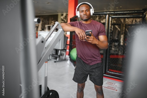 Portrait of male African American athlete on training