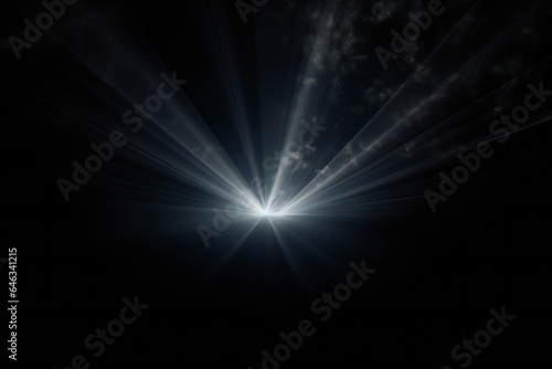 Abstract light rays coming on black background Generative AI
