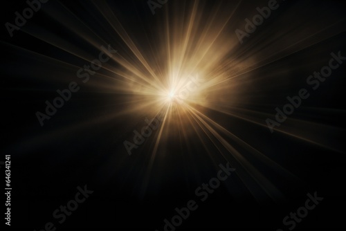 Abstract light rays coming on black background Generative AI