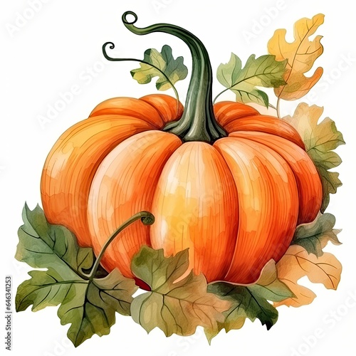 Many pumpkins illlustration cartoon ready to decorate houses at Halloween. Generative AI