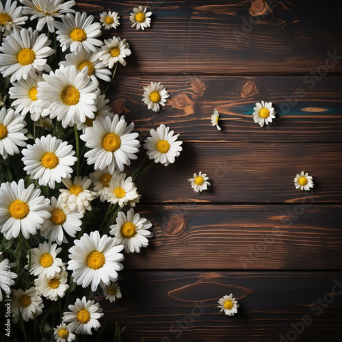 daisies on wooden background © Nimble Web Solutions