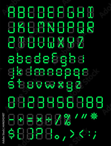 Digital alarm clock font