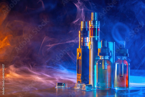 Obraz na plátně Vape devices in smoke