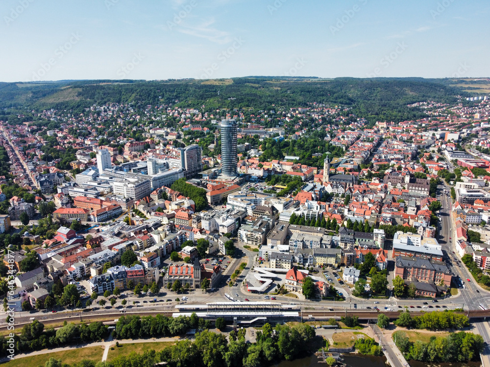 aerial view of the city jena in thuringia