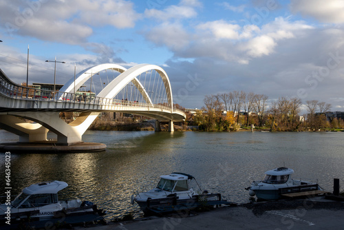 Raymond Barre bridge over the Rhone river, Lyon, France. © Julian