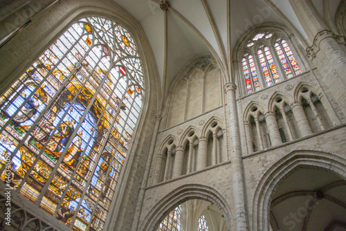 Inside of Cathedral St. Michael and St. Gudula in Brussels
