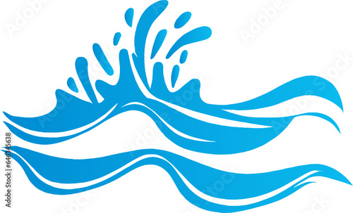 Wave symbol showcased in a clean vector style against a white backdrop