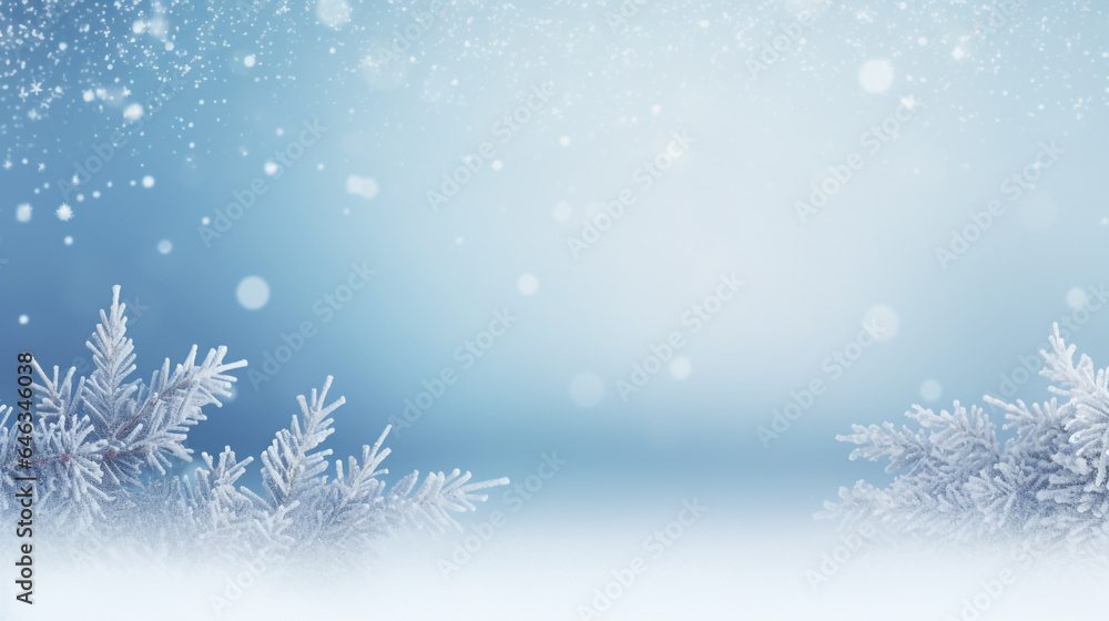 blue christmas background with snowflakes. Generative Ai blue christmas background with snowflakes. Generative Ai