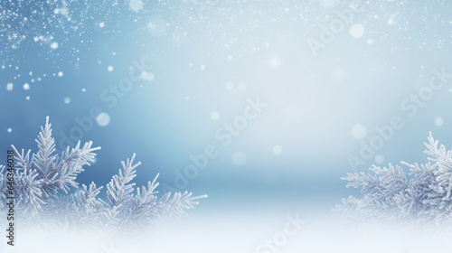 blue christmas background with snowflakes. Generative Ai © PETR BABKIN