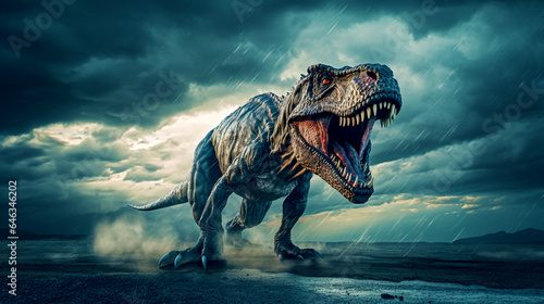 tyrannosaurus rex dinosaur. Generative Ai © PETR BABKIN