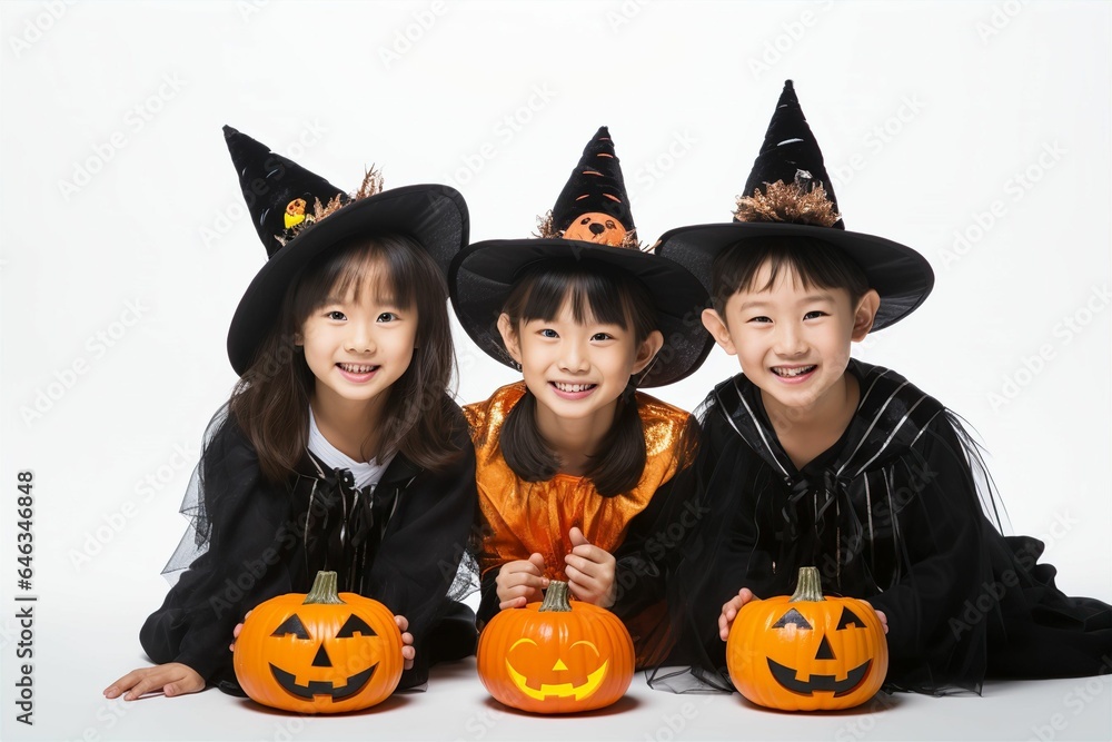 Fototapeta premium ハロウィーンを楽しむ日本人の子供の写真(コスプレ・仮装)