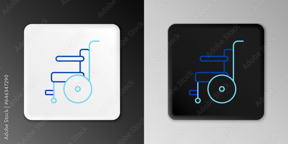 Line Wheelchair for disabled person icon isolated on grey background. Colorful outline concept. Vector Line Wheelchair for disabled person icon isolated on grey background. Colorful outline concept. Vector