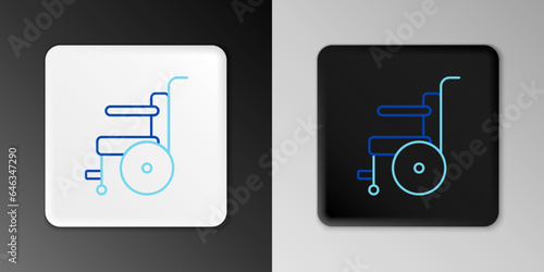 Line Wheelchair for disabled person icon isolated on grey background. Colorful outline concept. Vector