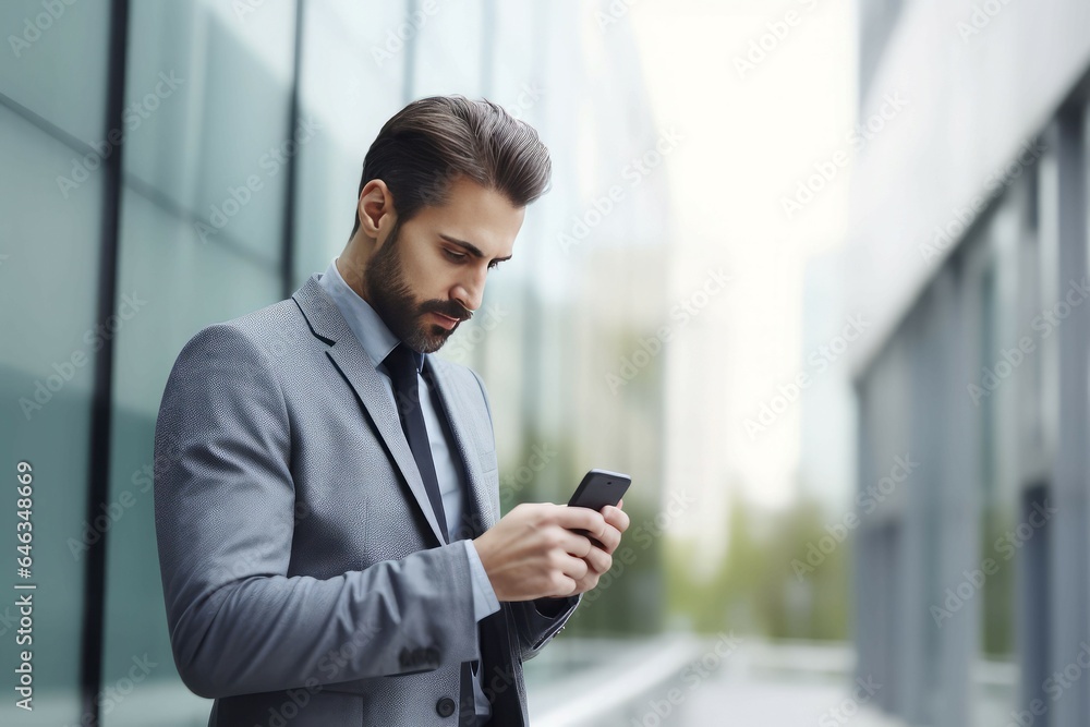 Man using cellphone. Generate Ai Man using cellphone. Generate Ai