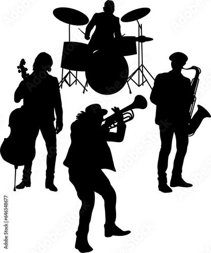 Jazz Band Silhouette Vector