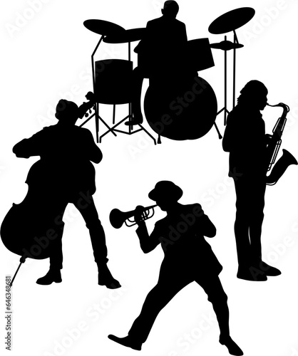 Jazz Band Silhouette Vector