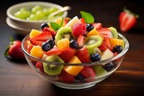 Fruit salad combination bowl. Generate Ai