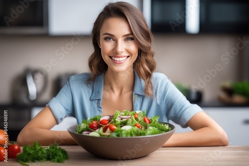woman eating salad © drimerz