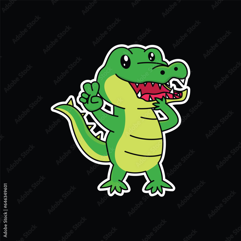 Fototapeta premium Cute Crocodile Cartoon Vector Animal Design Template