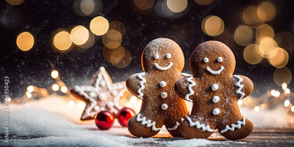 Gingerbread cookies. Traditional Christmas dessert. Generative Ai Gingerbread cookies. Traditional Christmas dessert. Generative Ai