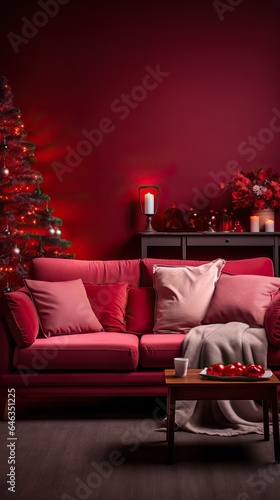 Amazing Interior Design of a Living Room with X-Mas Decorations.