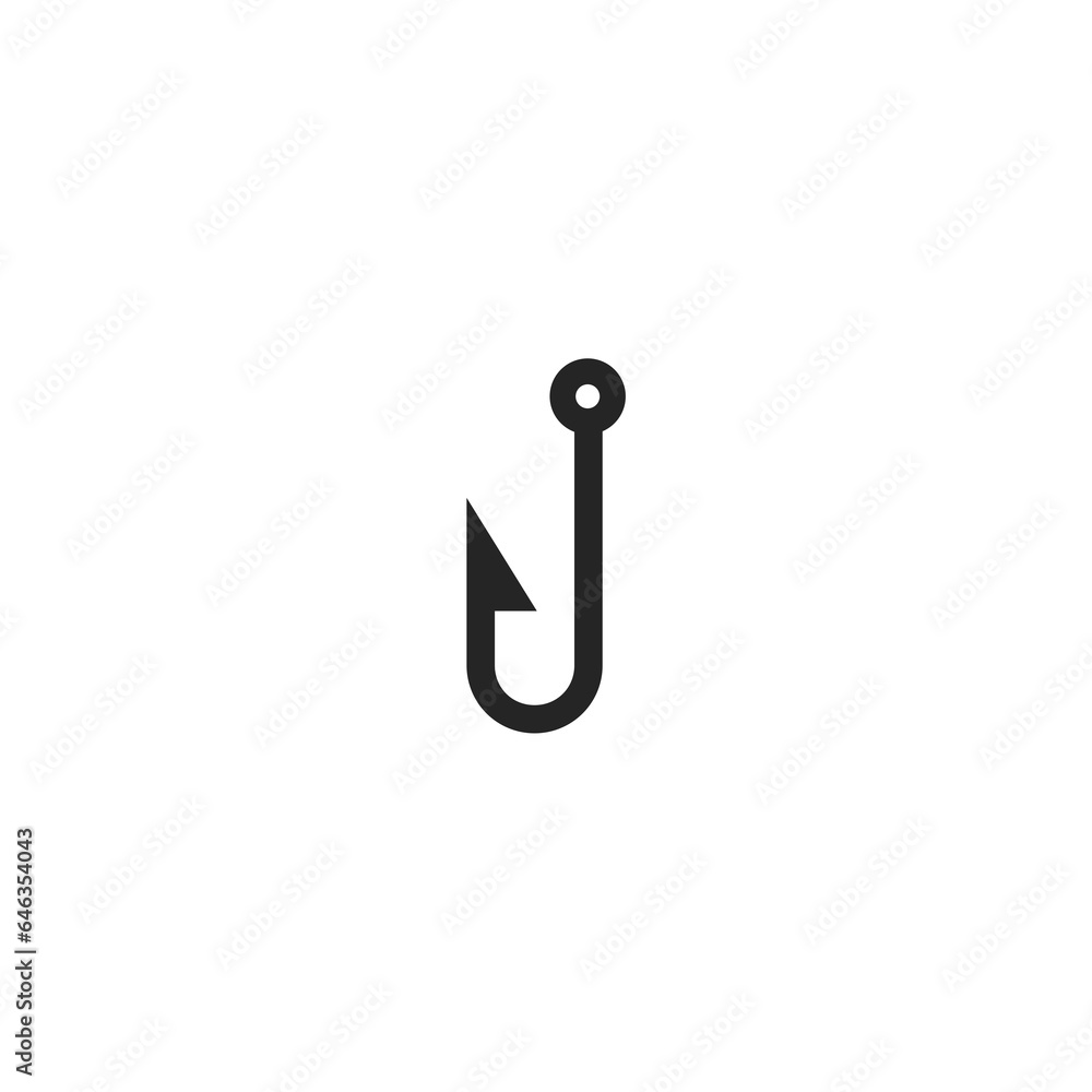 Fishing hook logo design concept template. Fishing hook logo as a fishing tool Fishing hook logo design concept template. Fishing hook logo as a fishing tool