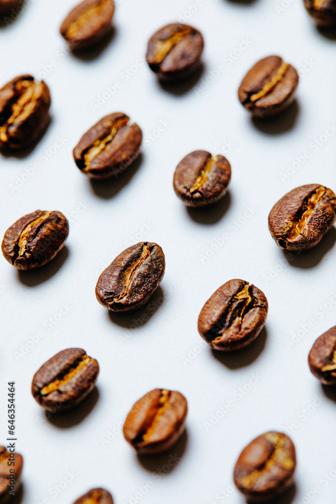 Coffee beans on white background - stock photo Coffee beans on white background - stock photo