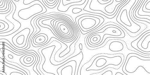 Topographic map background concept with space for your copy.Topographic background and texture, monochrome image..Gray and white wave abstract topographic map contour, lines Pattern background.