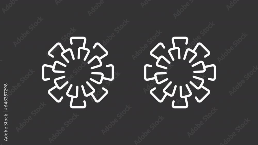 Pom poms white animated icon. Cheerleading line animation. Team spirit. School athletics. Sporting event. Isolated illustration on dark background. Transition alpha video. Motion graphic Pom poms white animated icon. Cheerleading line animation. Team spirit. School athletics. Sporting event. Isolated illustration on dark background. Transition alpha video. Motion graphic
