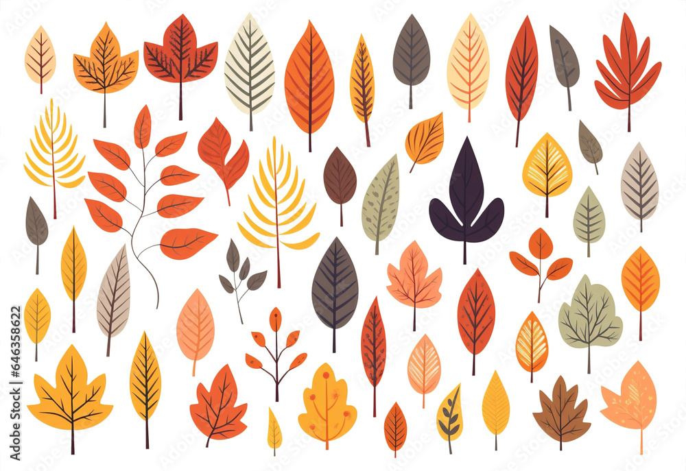 Pattern art autumn decorative graphic set nature illustration leaf print plant design abstract background Pattern art autumn decorative graphic set nature illustration leaf print plant design abstract background