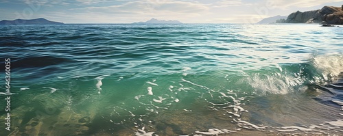 Calm ocean photo realistic illustration - Generative AI.