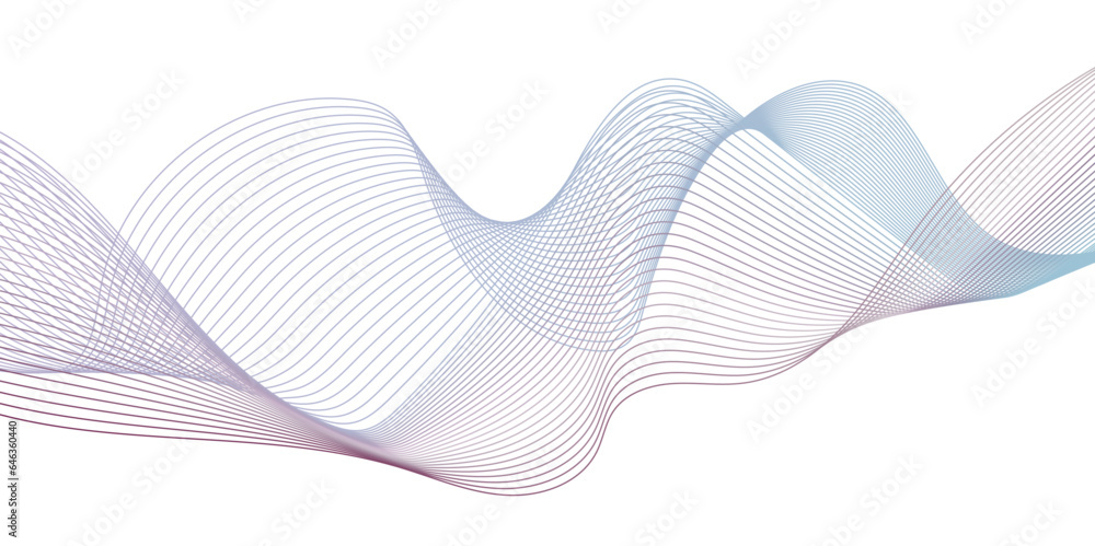 Fototapeta premium Abstract blend wave lines and technology background. Background lines wave abstract stripe design. White background, mesh abstract, vector gradient line soft blend.