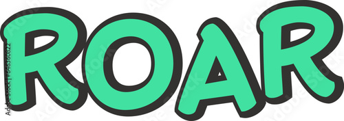 Roar Lettering Sticker