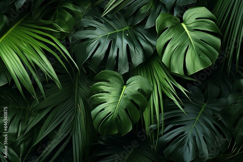 lush tropical palm foliage. Generative AI