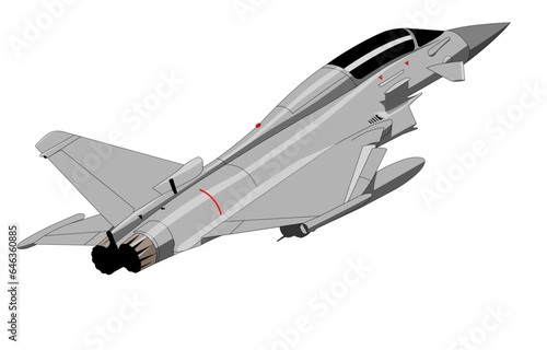 Eurofighter Typhoon Editable Vector Illustration - For Poster, Banner and Patch Design