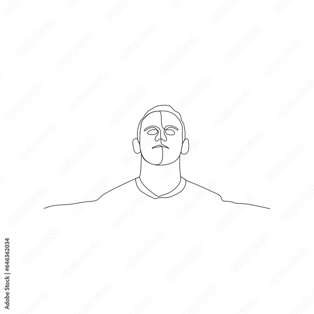 a man drawn using a one-line vector a man drawn using a one-line vector