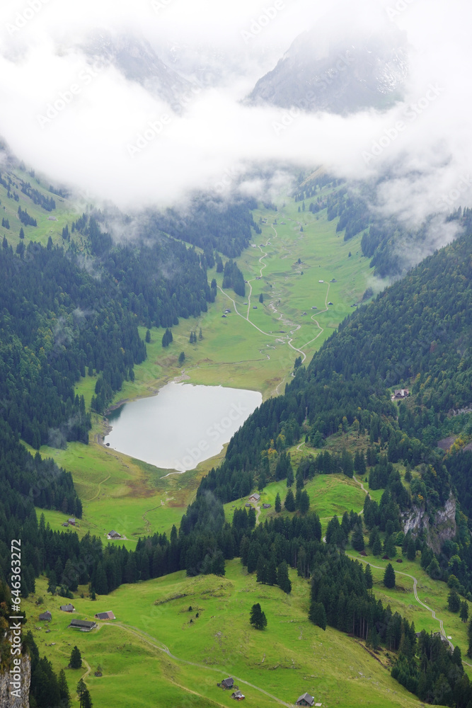 The view from Hoher Kasten mountain, the Swiss Alps The view from Hoher Kasten mountain, the Swiss Alps