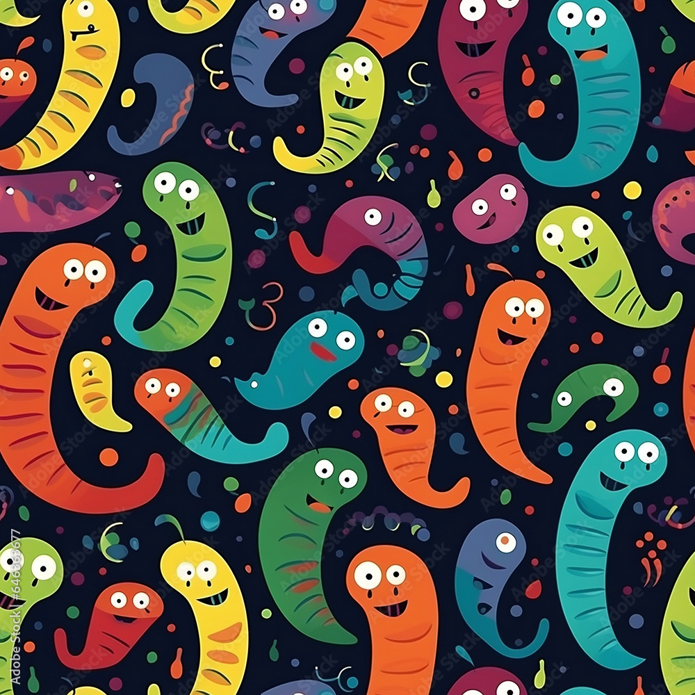 seamless pattern with worms seamless pattern with worms