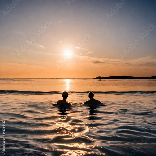 couple on the beach at sunset