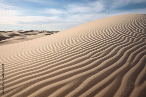 artistic shot of sand dunes  focusing on the pattern created by the wind