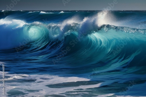 Stunning azure waves. Generative AI