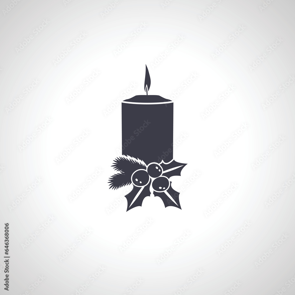 Christmas candle isolated icon on white background Christmas candle isolated icon on white background