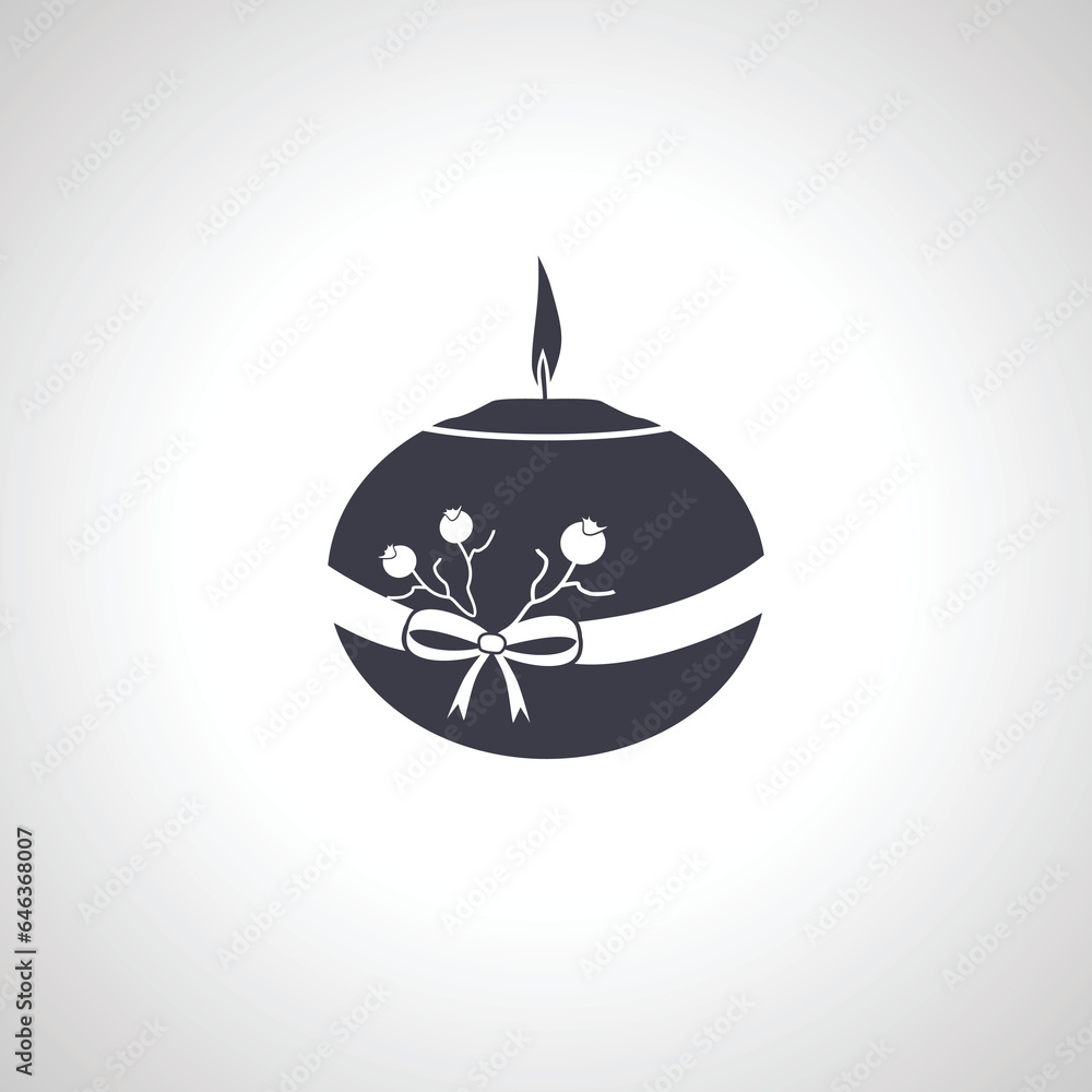 Christmas candle isolated icon on white background Christmas candle isolated icon on white background