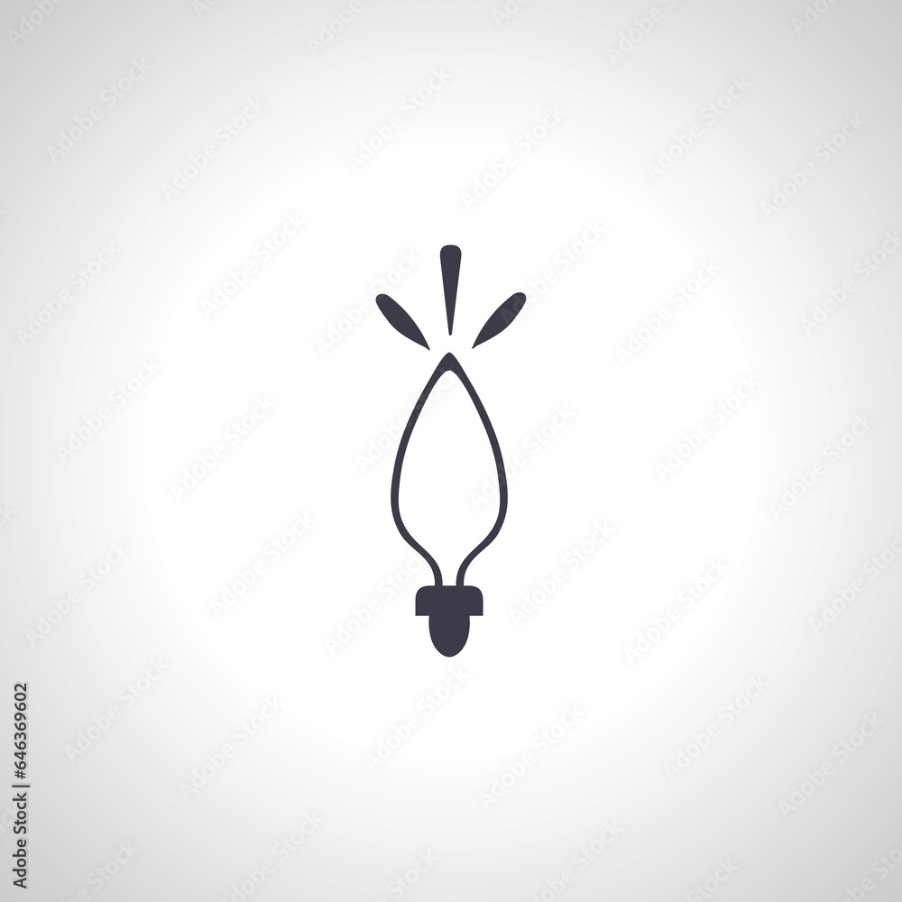 Garland bulb isolated icon on white background Garland bulb isolated icon on white background