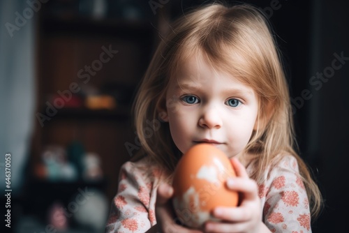 shot of a little girl holding an easter egg during christmas