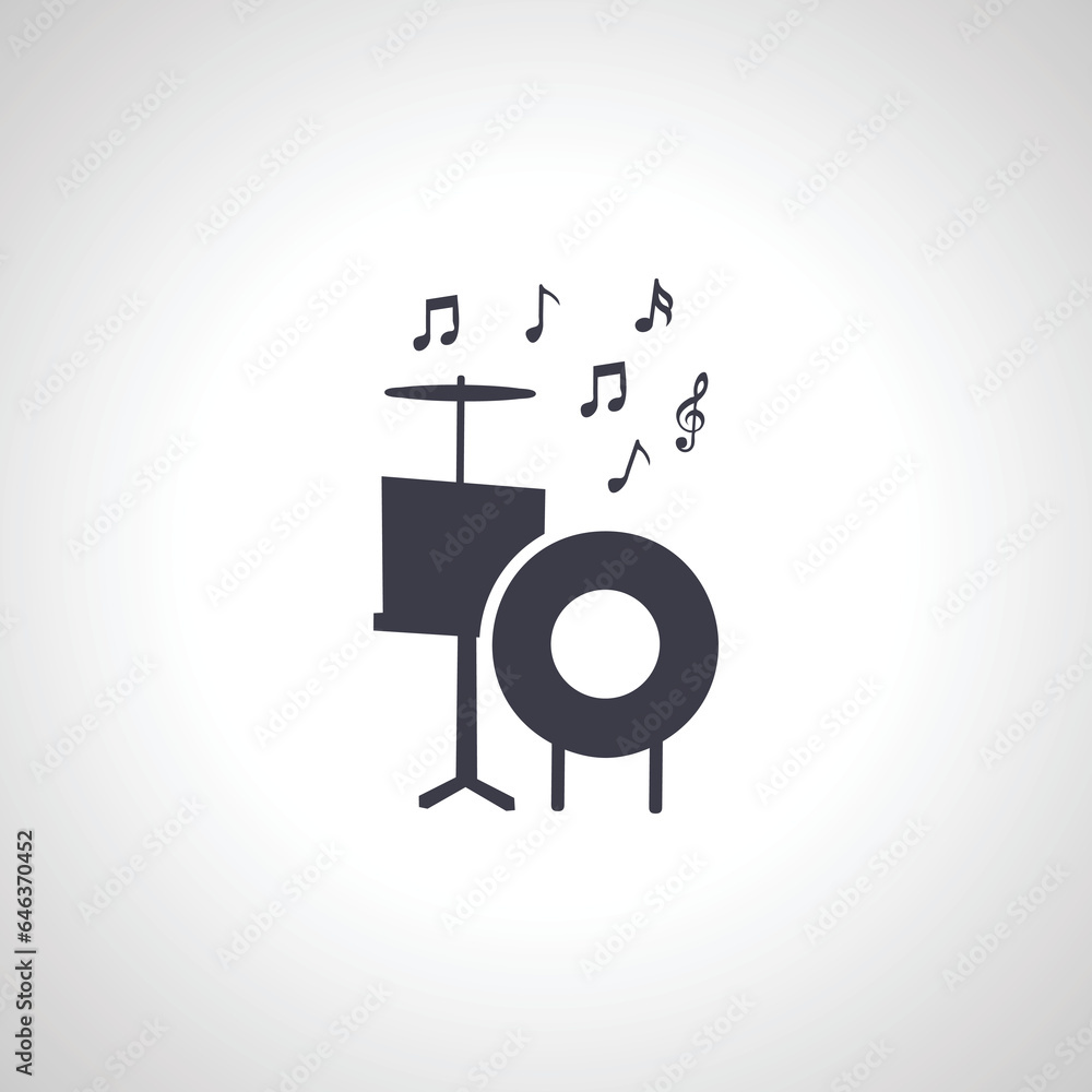 Drum Icon. drums isolated icon on white background Drum Icon. drums isolated icon on white background